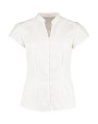 Chemises personnalisable KUSTOM KIT Women's Tailored Fit Mandarin Collar Blouse SSL