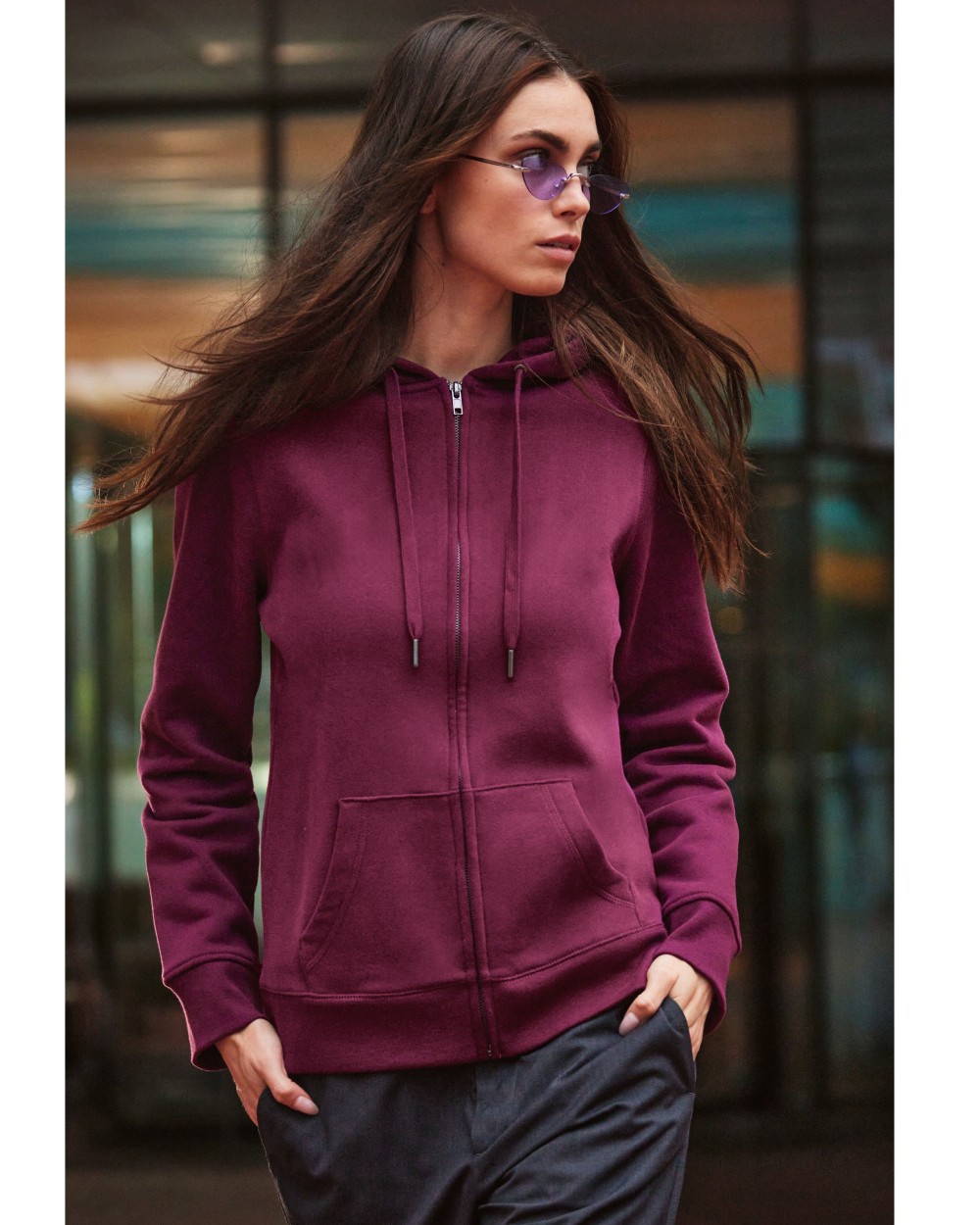 Sweat-shirts personnalisable B&C B&C QUEEN ZIPPED HOOD