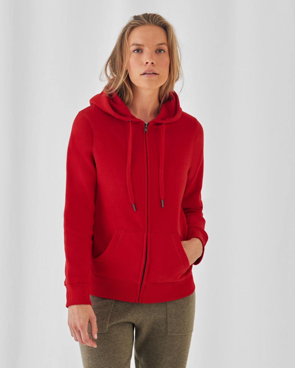 Sweaters & hoodies B&C B&C QUEEN ZIPPED HOOD voor bedrukking &amp; borduring