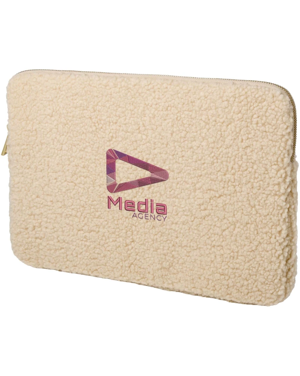 4DO Bear 13" GRS-recycelte Sherpa Laptophülle 2 L Taschen personalisierbar
