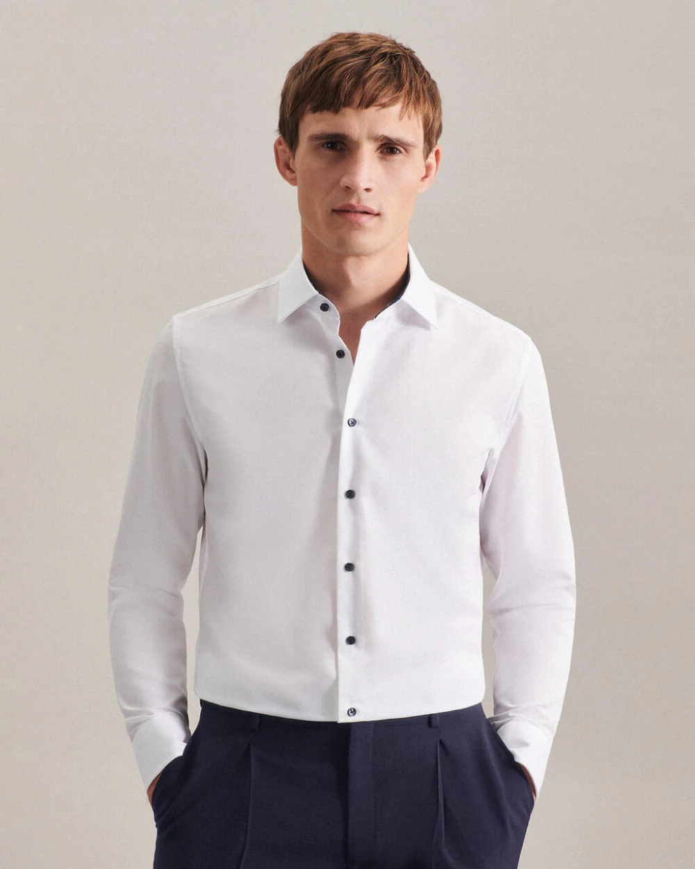 Chemises personnalisable SEIDENSTICKER Contrast Patch Regular Fit 1/1 Business Kent