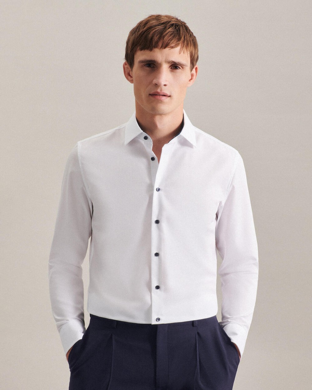 Hemden SEIDENSTICKER Contrast Patch Regular Fit 1/1 Business Kent voor bedrukking &amp; borduring