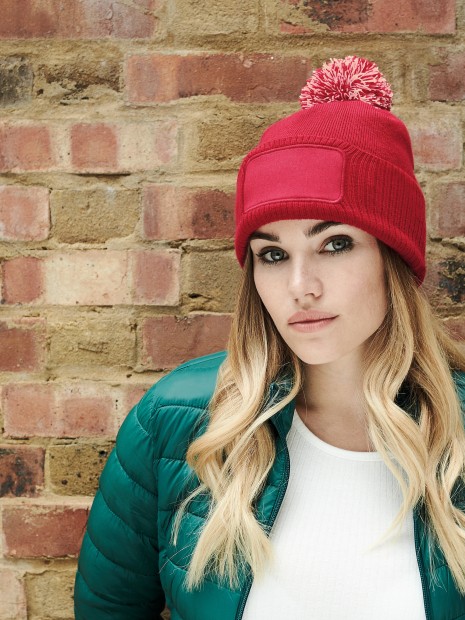 Bonnets à personnaliser BEECHFIELD Bonnet à pompon patch Snowstar® 