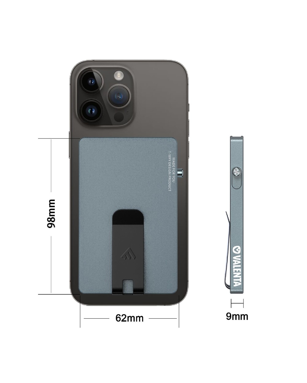 VALENTA 587518 Valenta Cardprotector Aluminium Magsafe with money clip Taschen personalisierbar