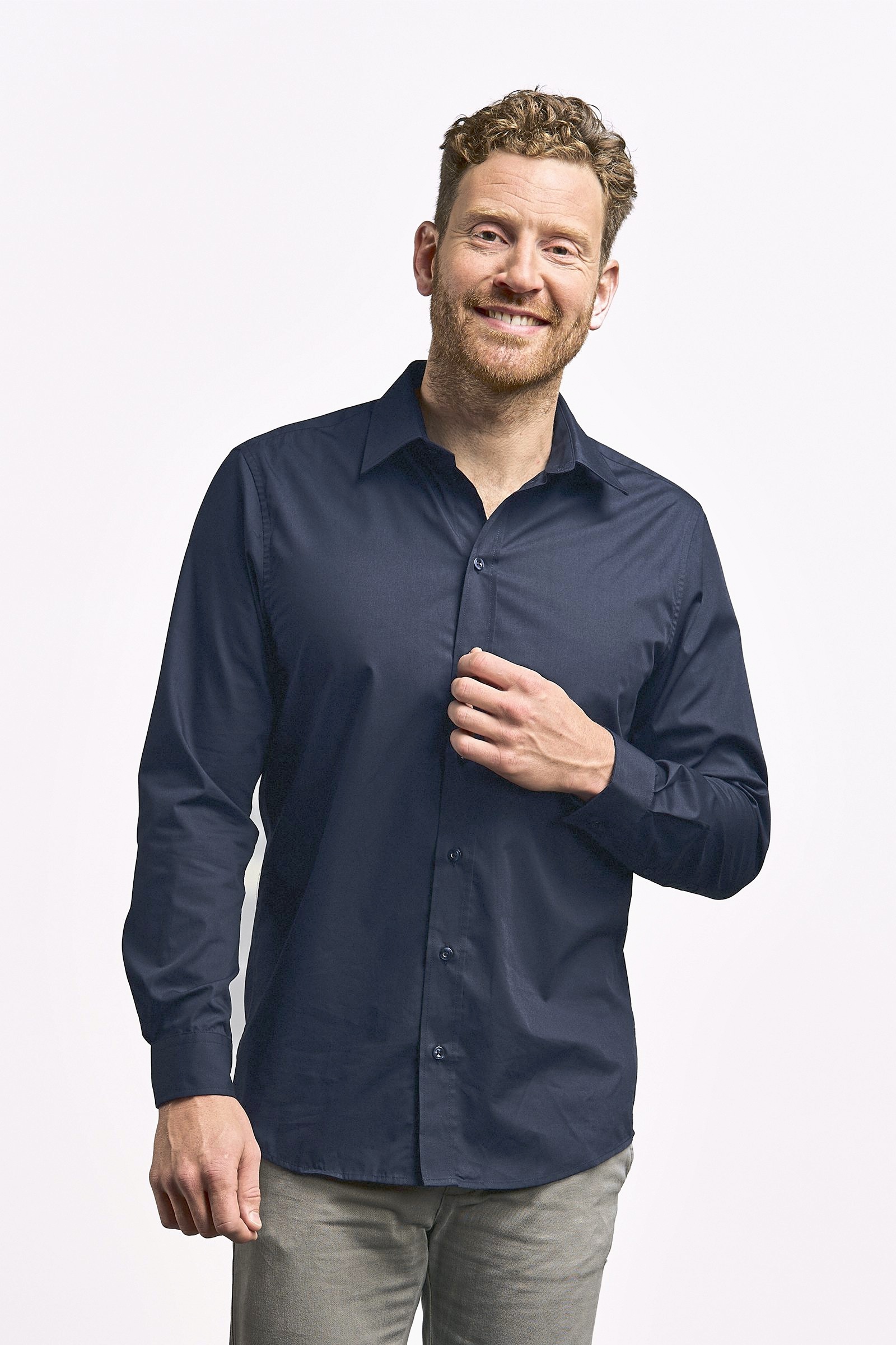 Chemises personnalisable PROMODORO Men`s Poplin Shirt Long Sleeve