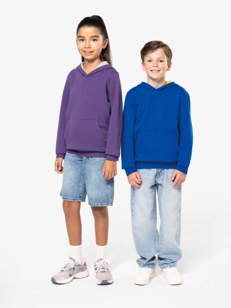 Sweat-shirts à personnaliser KARIBAN Sweat-shirt capuche contrastée enfant 