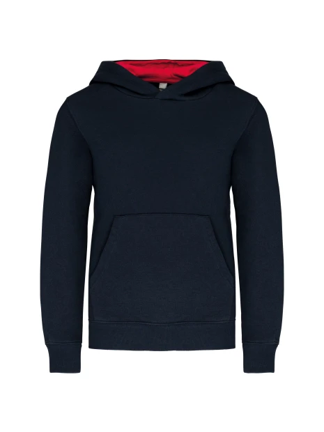 KARIBAN Sweat-shirt capuche contrastée enfant /api/colors/cba79c5b-15c2-46d3-805c-91697cc52b48 personnalisable