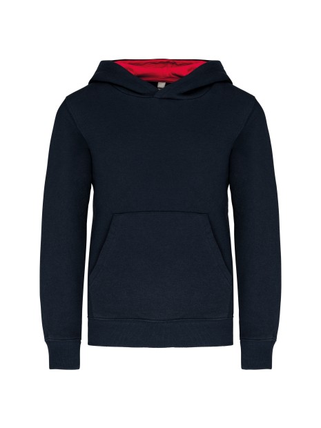 KARIBAN Sweat-shirt capuche contrastée enfant /api/colors/cba79c5b-15c2-46d3-805c-91697cc52b48 personnalisable