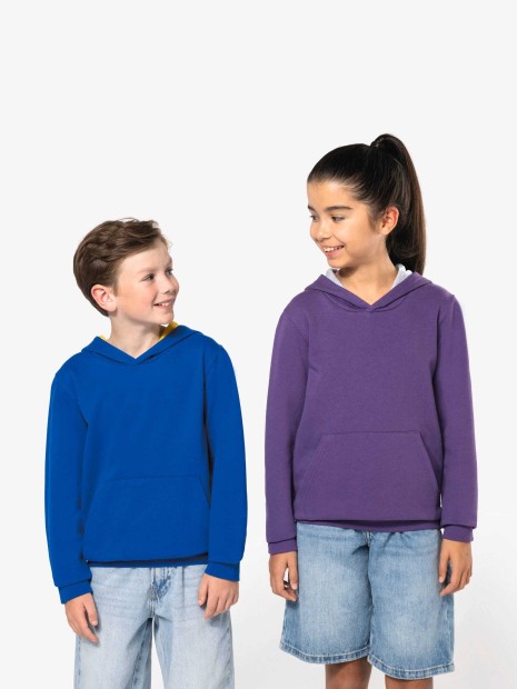 Sweat-shirts à personnaliser KARIBAN Sweat-shirt capuche contrastée enfant 