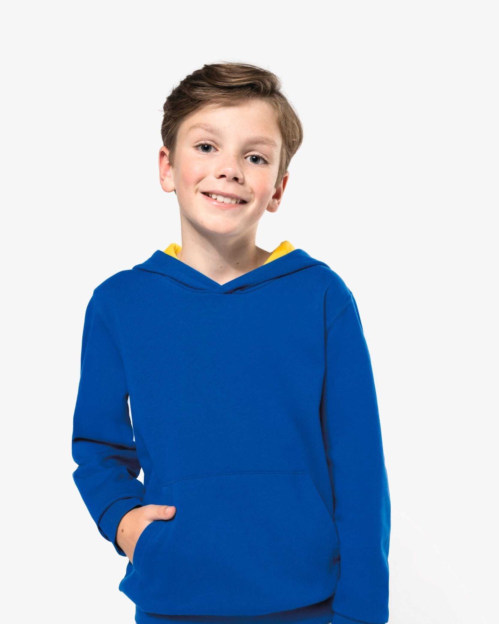 Sweaters & hoodies KARIBAN Kinder Sweater met gecontrasteerde capuchon voor bedrukking &amp; borduring