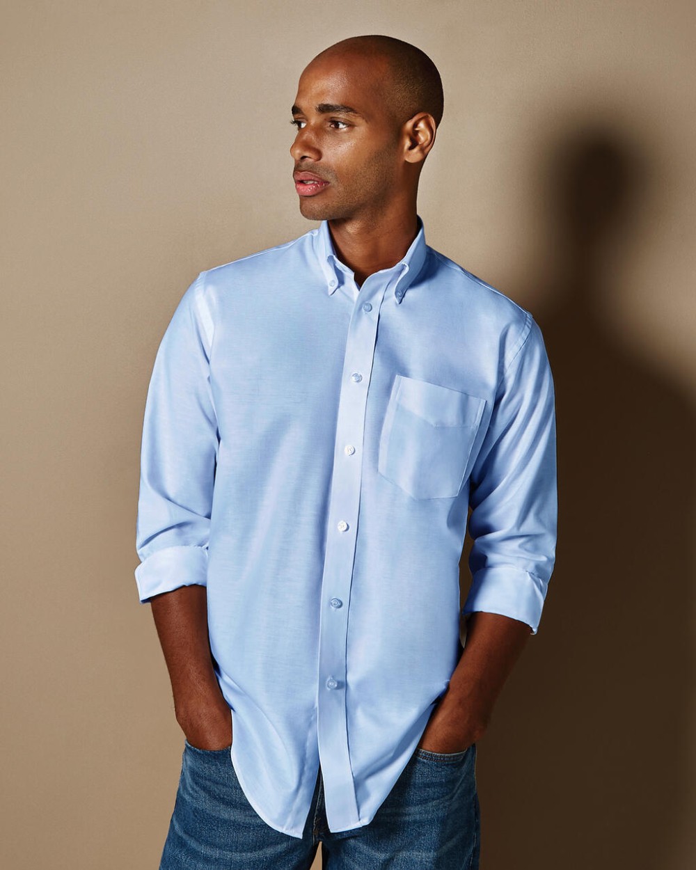 KUSTOM KIT Classic Fit Workwear Oxford Shirt Hemden personalisierbar