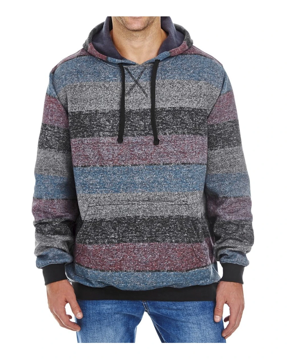 BURNSIDE Printed Striped Marl Pullover Sweatshirts personalisierbar