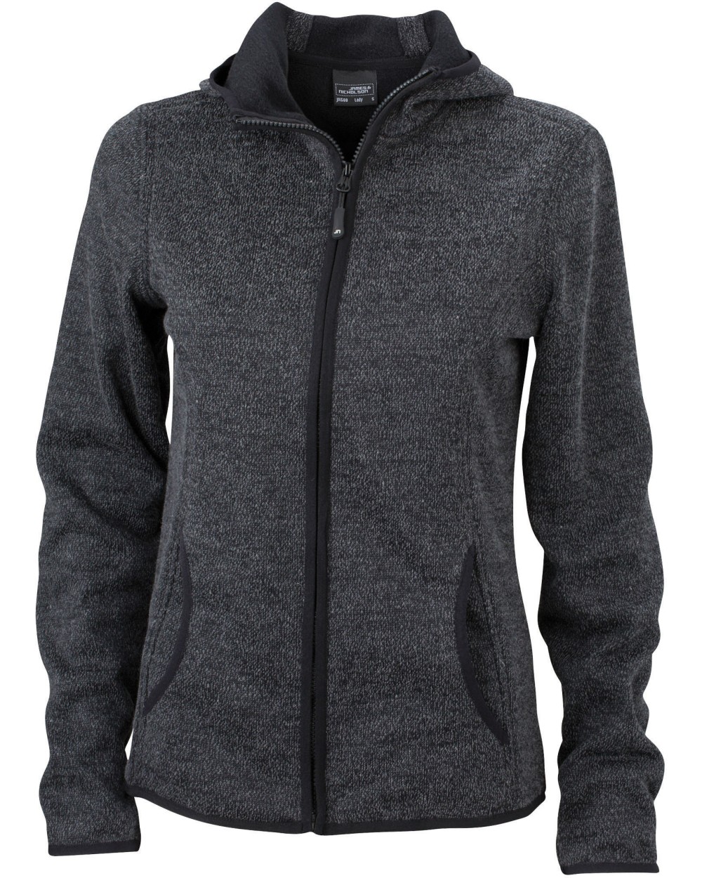 JAMES & NICHOLSON Ladies´ Knitted Fleece Hoody Sweatshirts personalisierbar