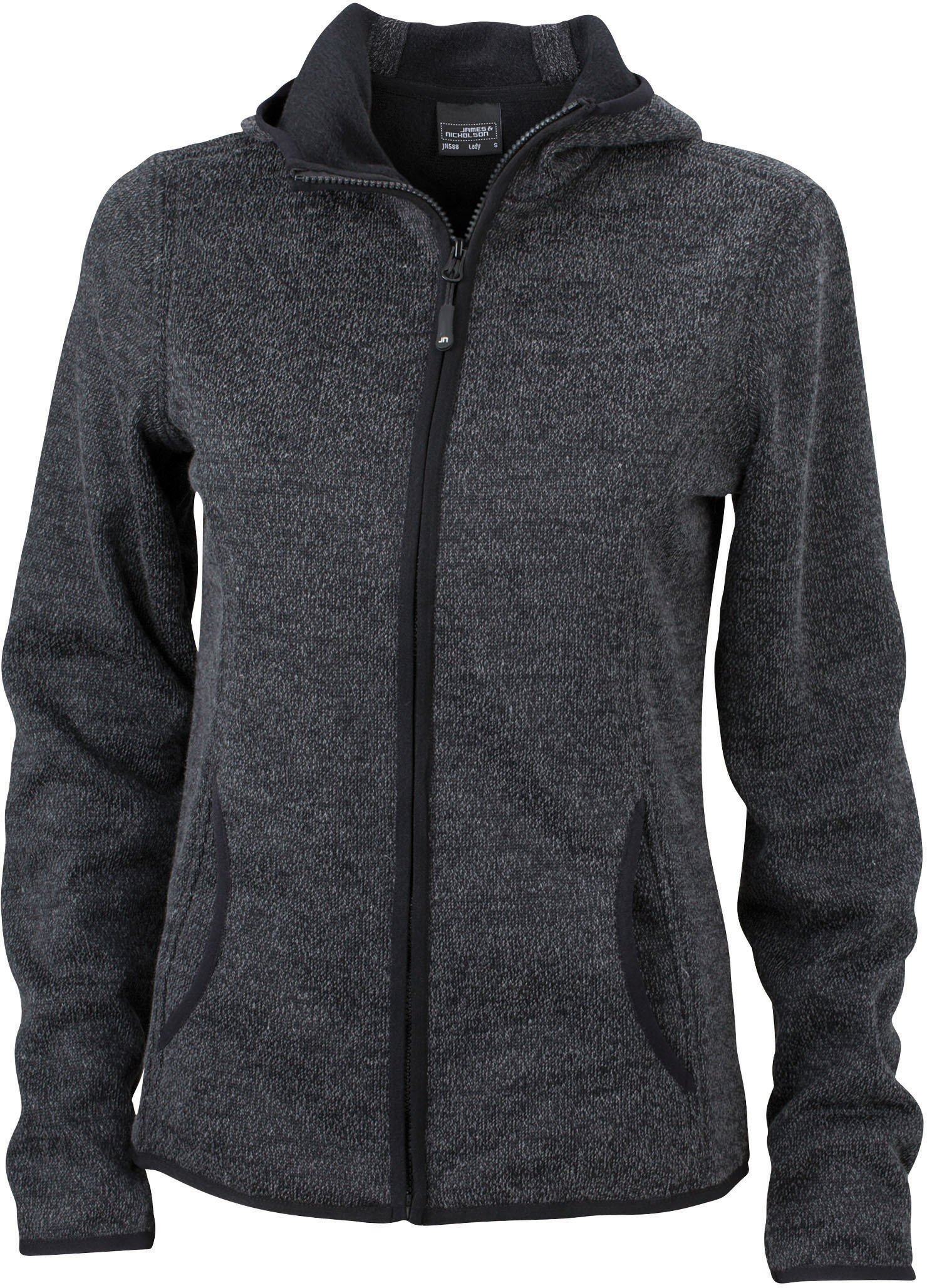 Sweaters & hoodies JAMES & NICHOLSON Ladies` Knitted Fleece Hoody voor bedrukking &amp; borduring