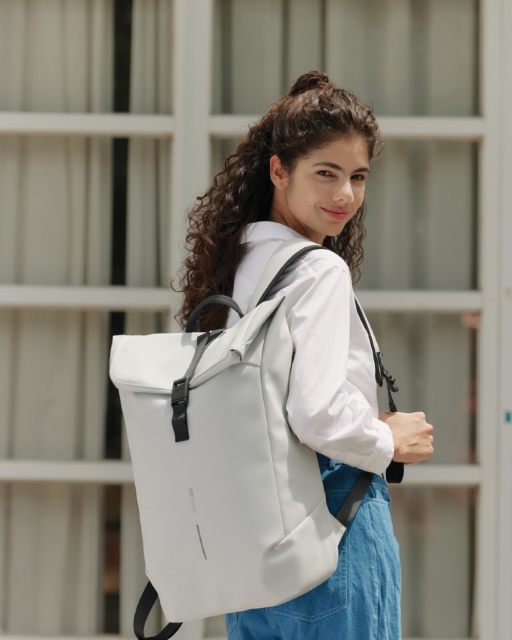 4DO Urban wasserabweisender Flap-Top Rucksack Taschen personalisierbar