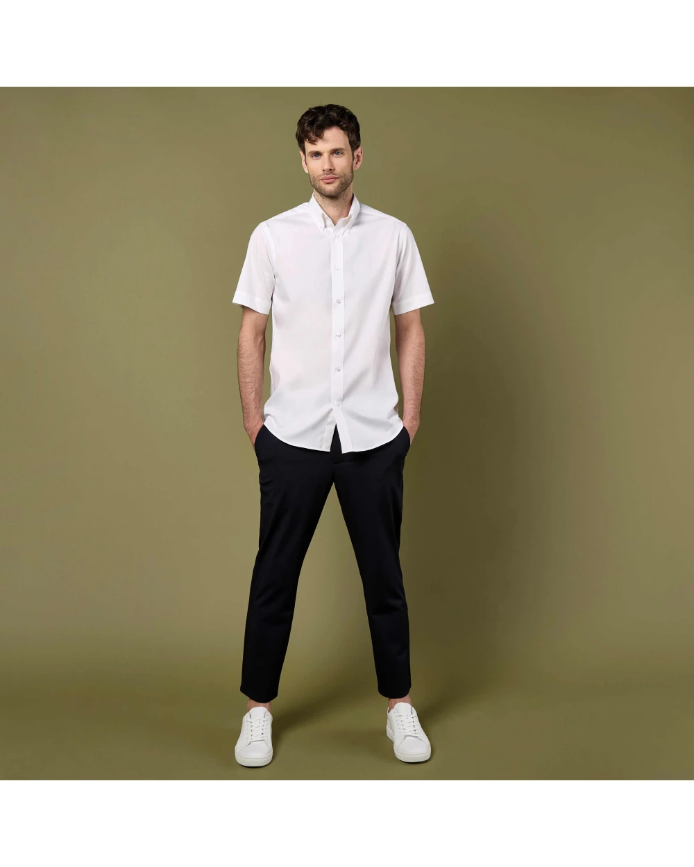 Hemden KUSTOM KIT Tailored Fit Premium Oxford Shirt SSL voor bedrukking &amp; borduring