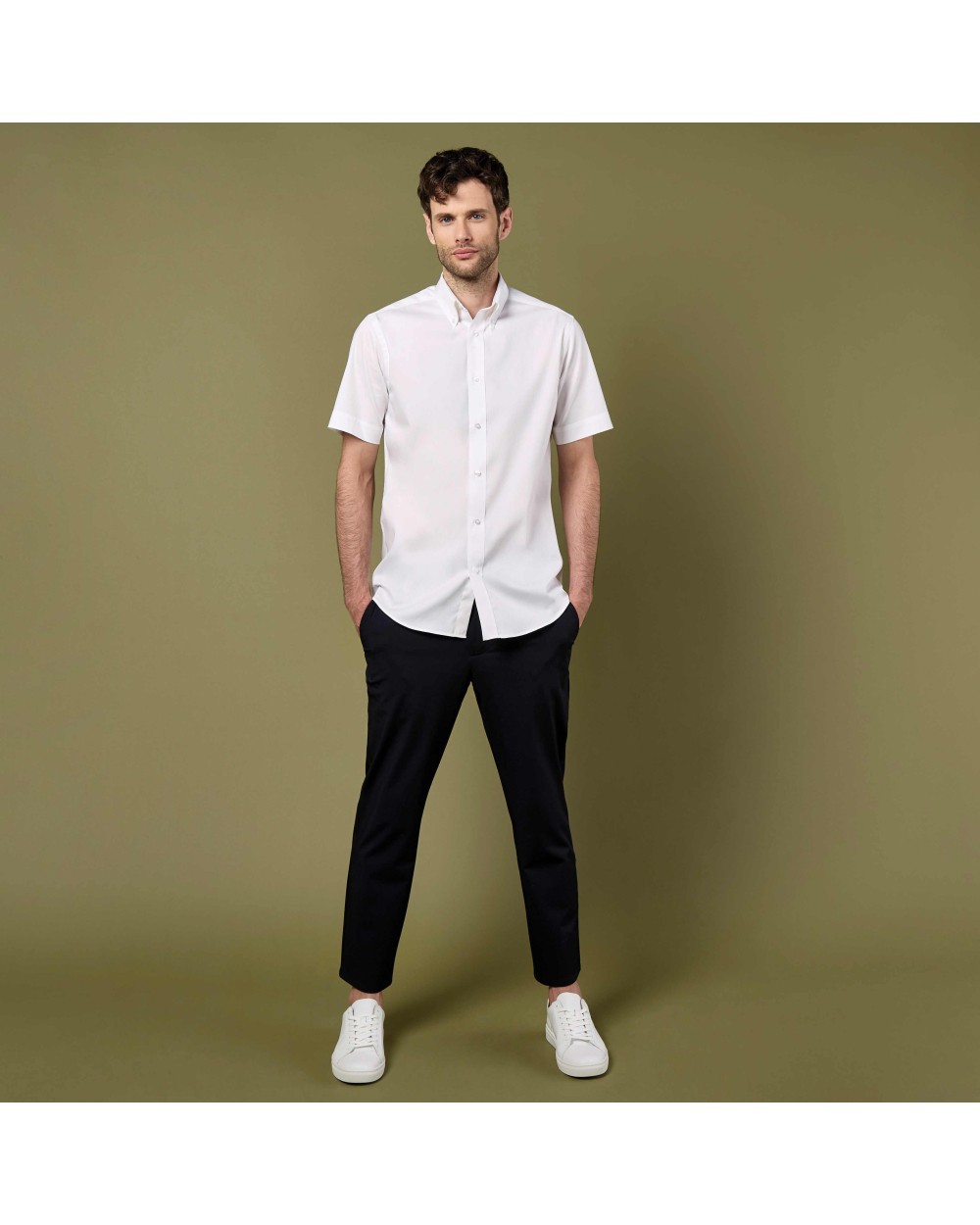 Hemden KUSTOM KIT Tailored Fit Premium Oxford Shirt SSL voor bedrukking &amp; borduring