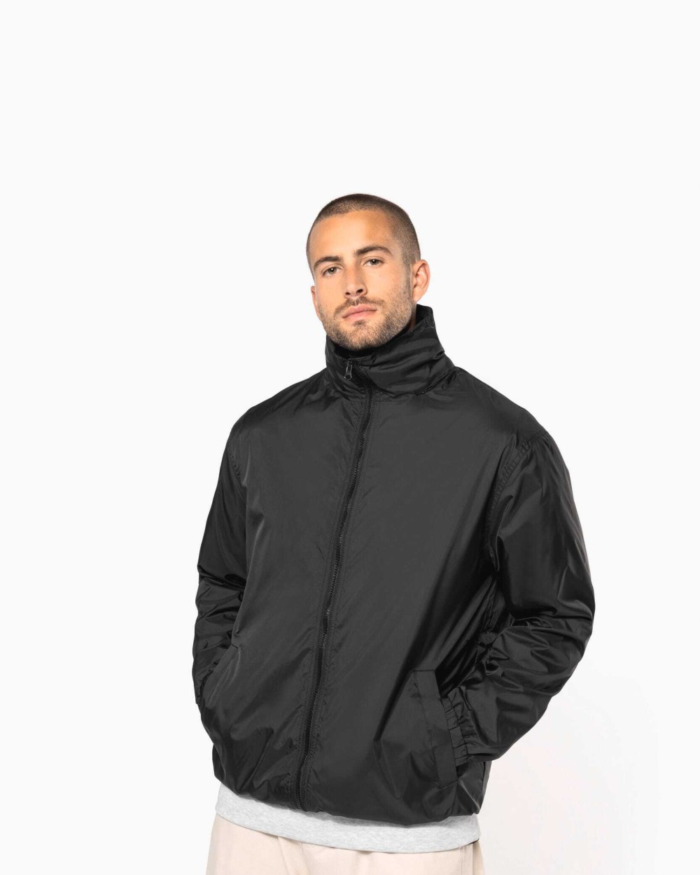 KARIBAN Gefütterte Windjacke für Herren Jacken personalisierbar