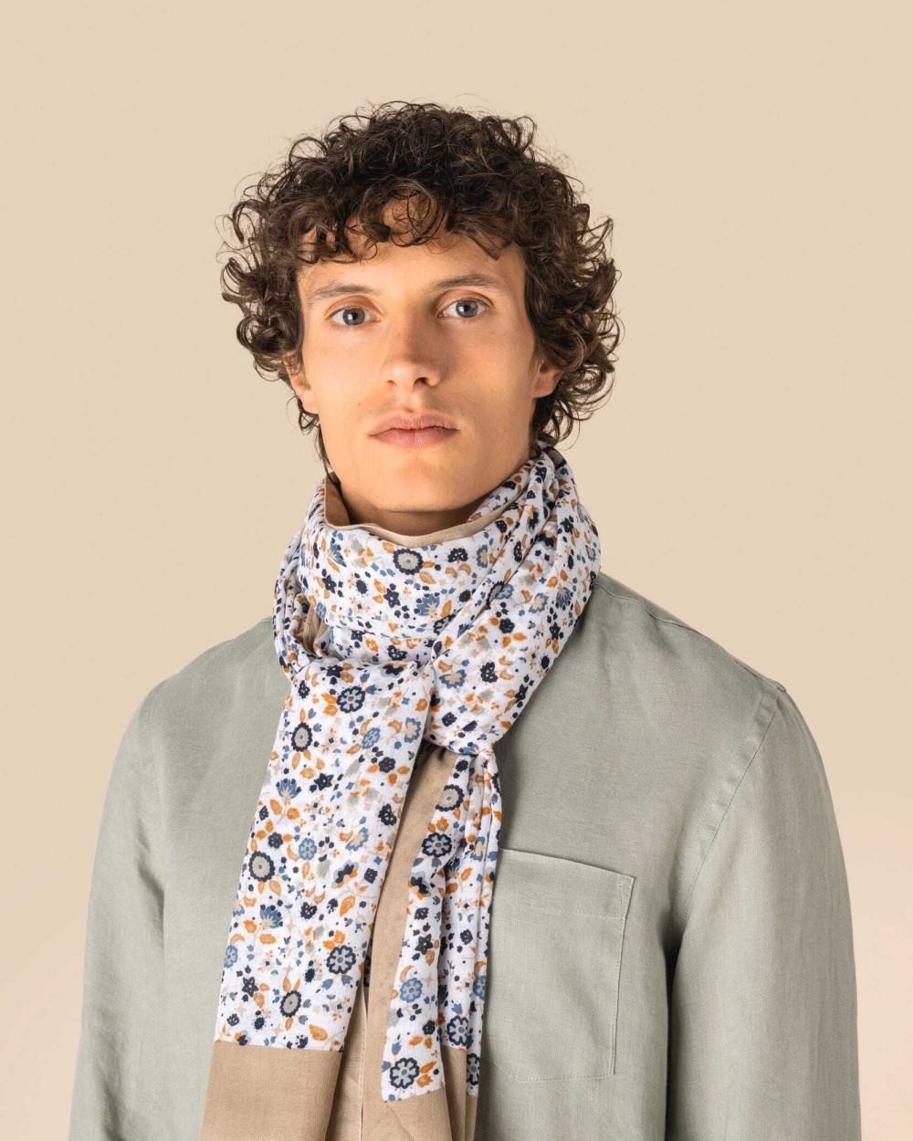 Écharpes personnalisable SPASSO Chèche à motifs floraux unisexe