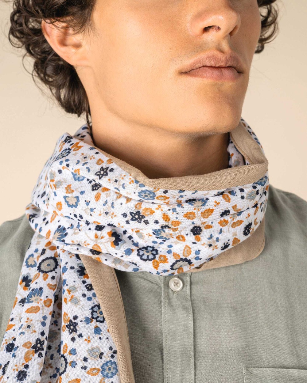 Écharpes personnalisable SPASSO Chèche à motifs floraux unisexe