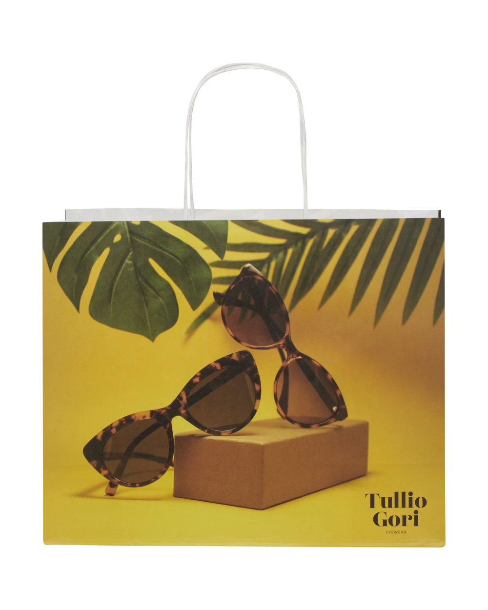 4DO Kraftpapiertasche 120 g/m² mit gedrehten Griffen – 31 × 12 × 25 cm Taschen personalisierbar