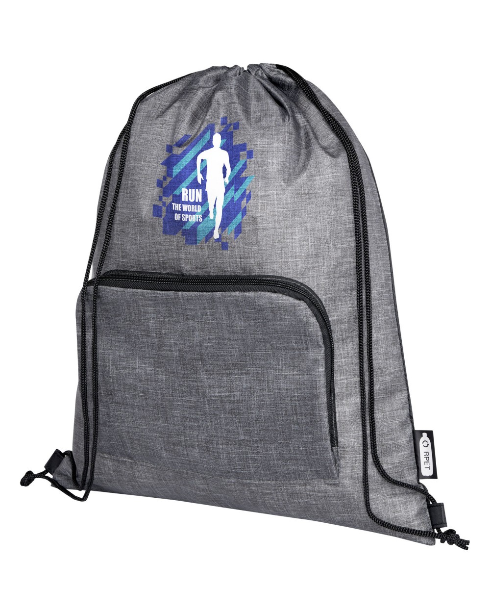 Tassen & Zakken 4DO Ash gerecyclede opvouwbare tas met trekkoord 7L voor bedrukking &amp; borduring