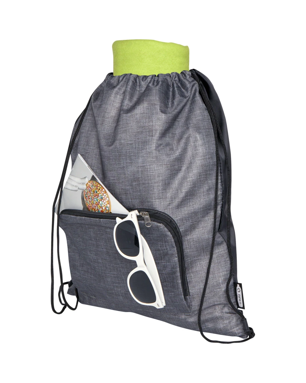 Tassen & Zakken 4DO Ash gerecyclede opvouwbare tas met trekkoord 7L voor bedrukking &amp; borduring