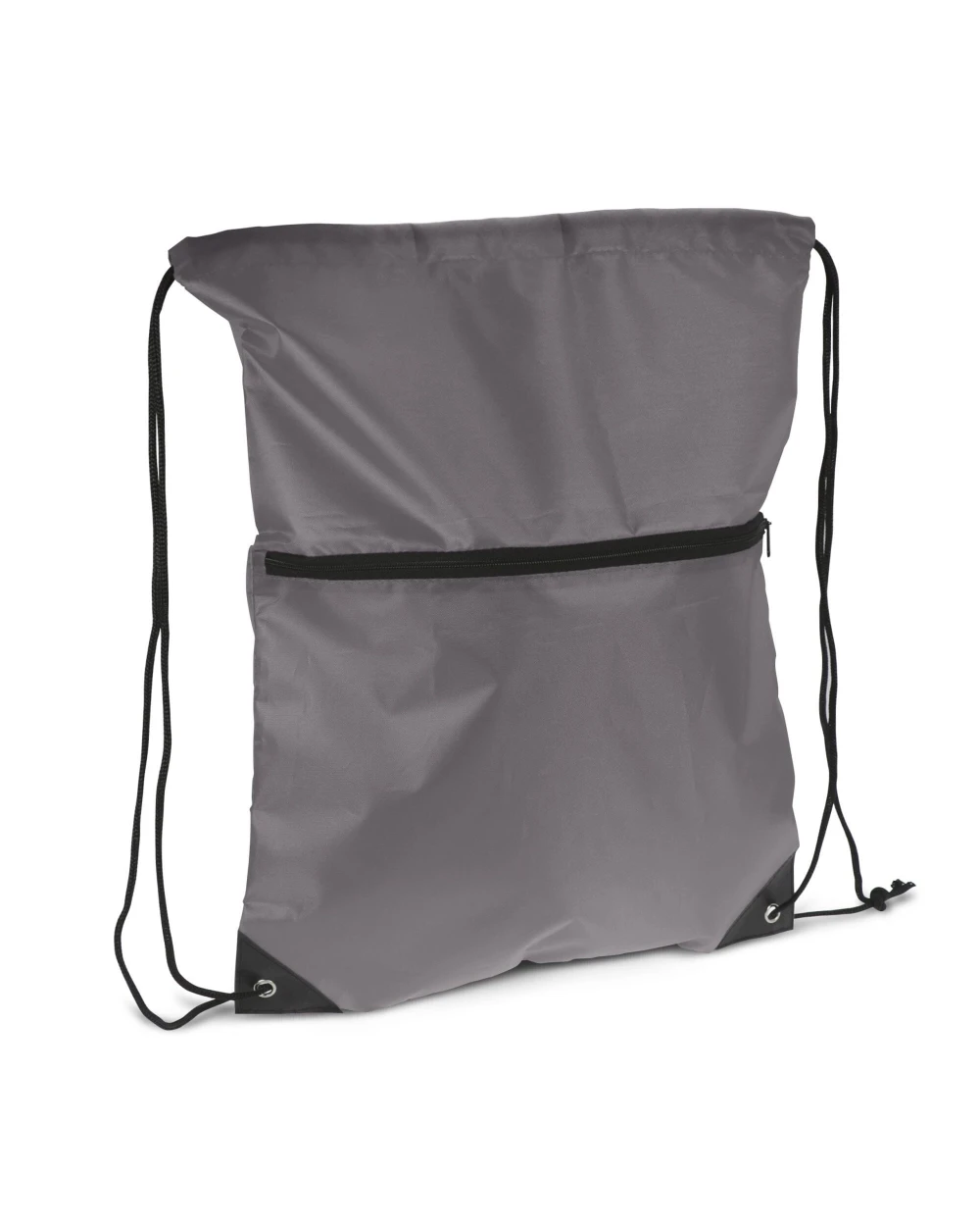 4DO Kordelzugtasche 210T R-PET mit Reißverschluss Taschen personalisierbar