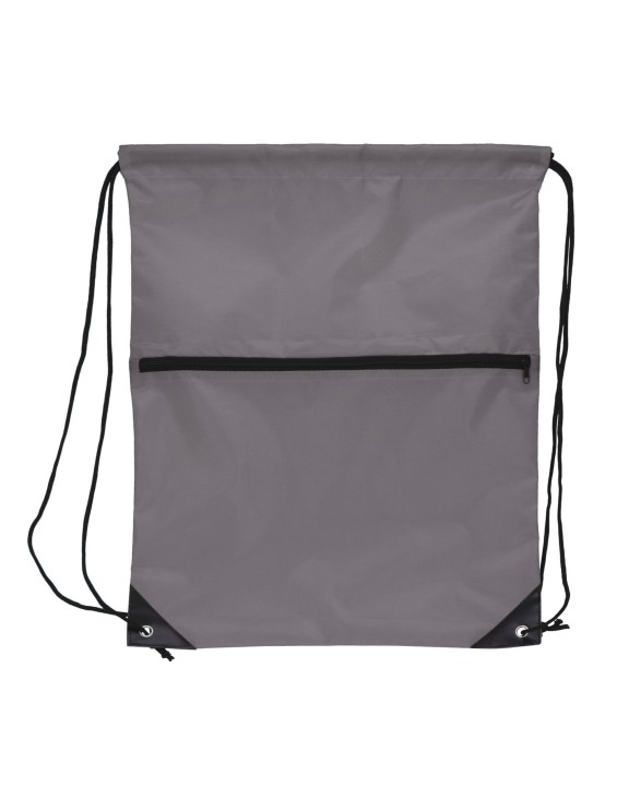 4DO Kordelzugtasche 210T R-PET mit Reißverschluss Taschen personalisierbar