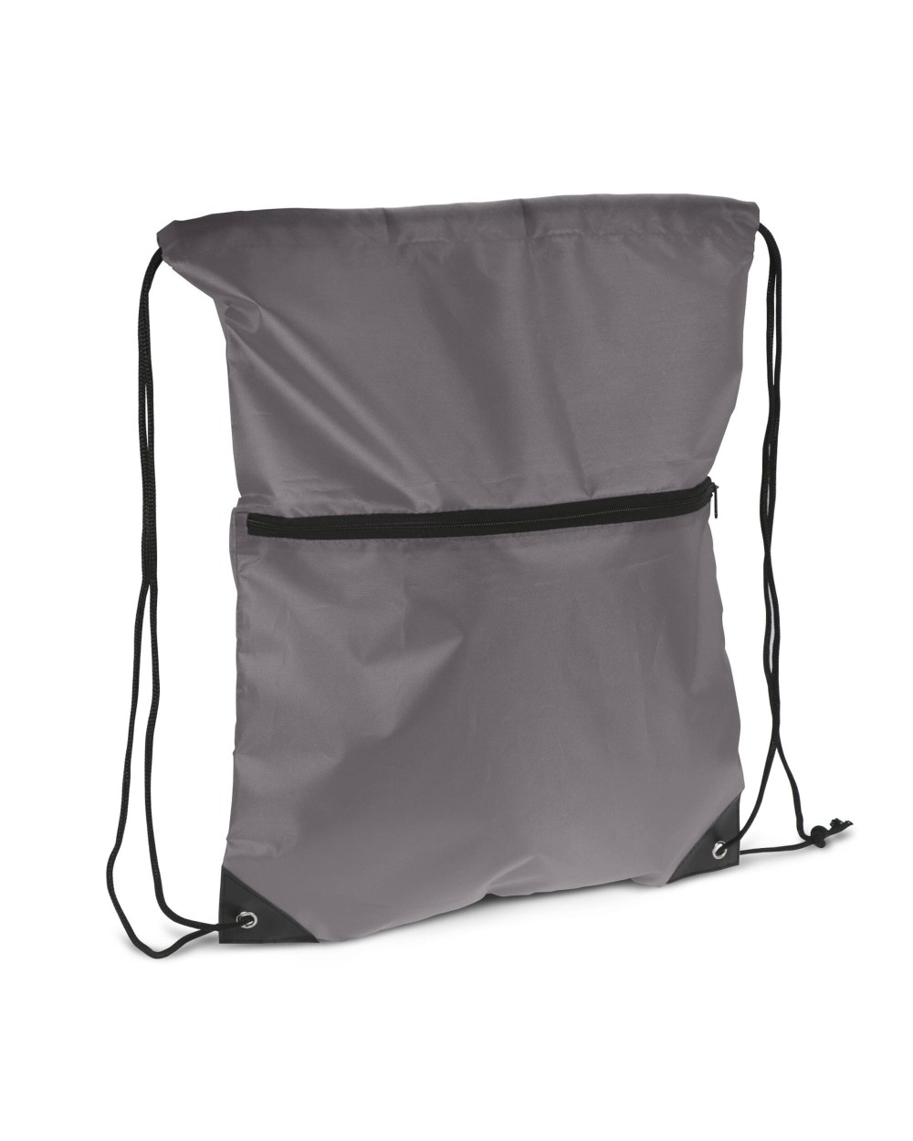 4DO Kordelzugtasche 210T R-PET mit Reißverschluss Taschen personalisierbar