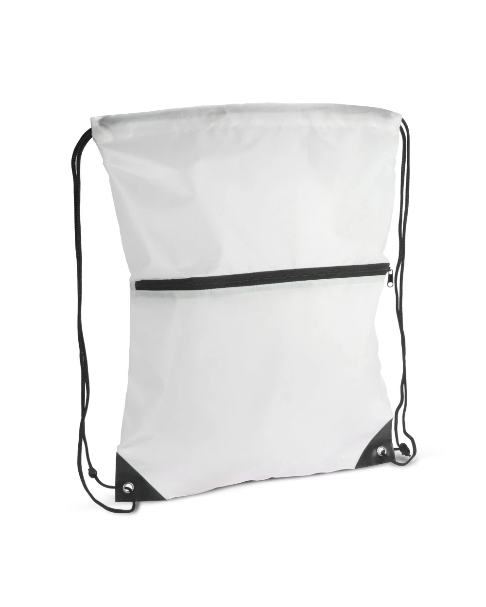 4DO Kordelzugtasche 210T R-PET mit Reißverschluss Taschen personalisierbar