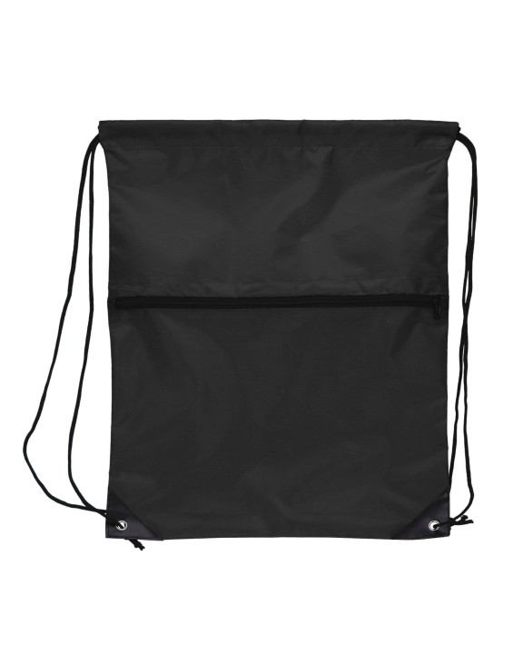 4DO Kordelzugtasche 210T R-PET mit Reißverschluss Taschen personalisierbar