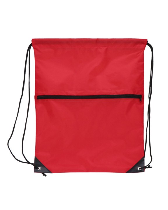 4DO Kordelzugtasche 210T R-PET mit Reißverschluss Taschen personalisierbar