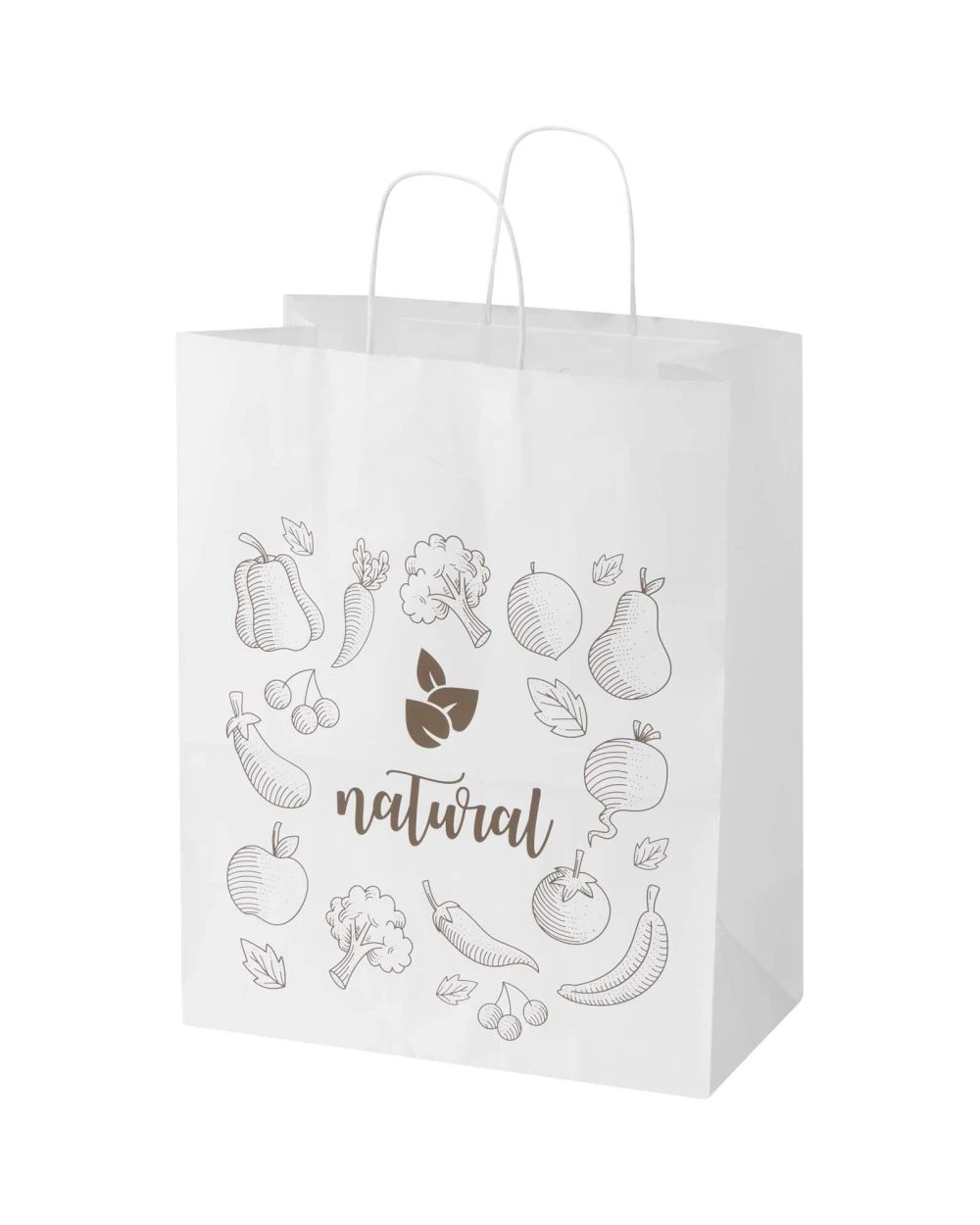 4DO Kraft 80–90 g/m² Papiertasche mit Kordelgriffen – 32 × 17 × 39 cm Taschen personalisierbar