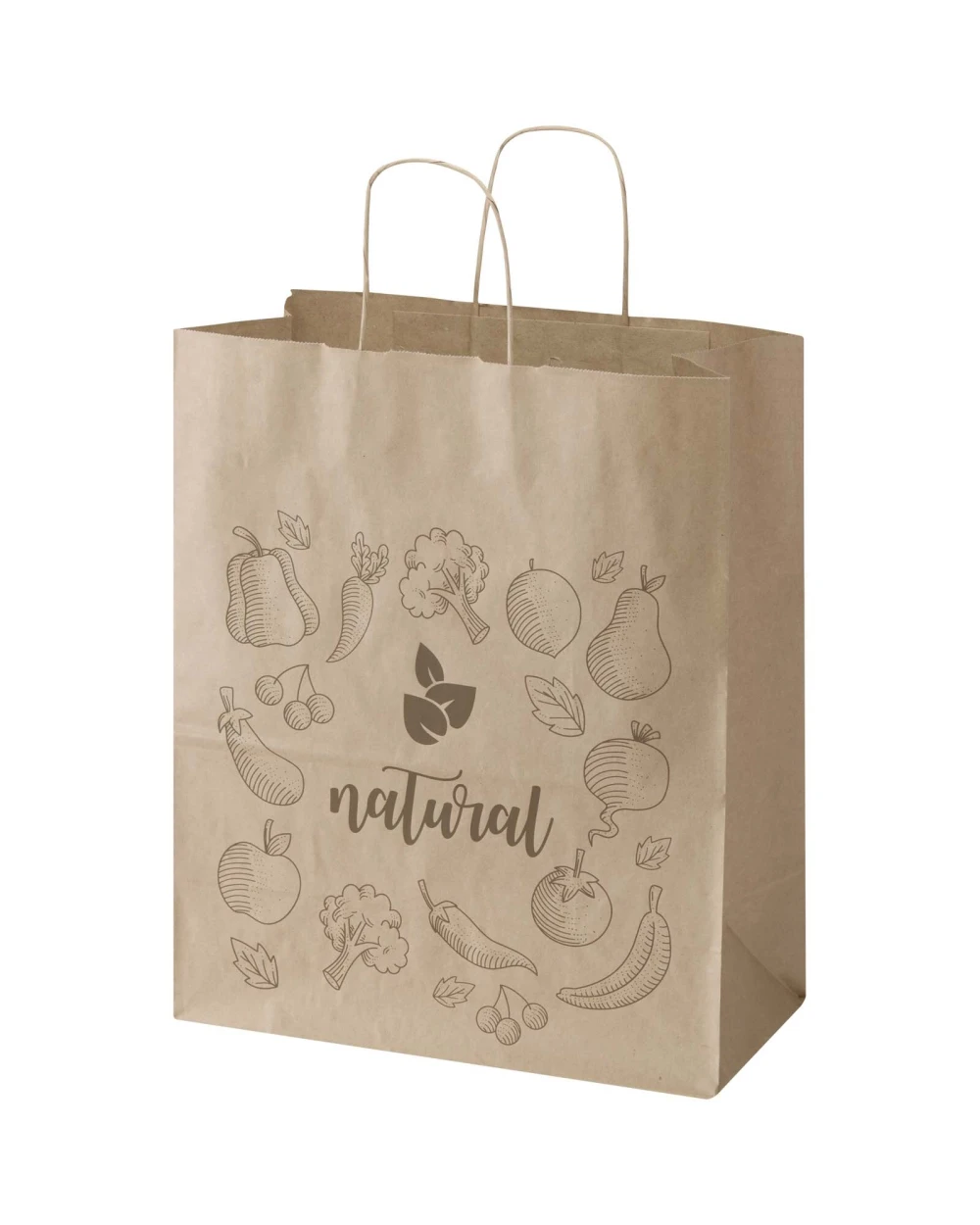 Tassen & Zakken 4DO Kraft papieren tas 80–90 g/m² met gedraaide handvatten – 32 x 17 x 39 cm voor bedrukking &amp; borduring