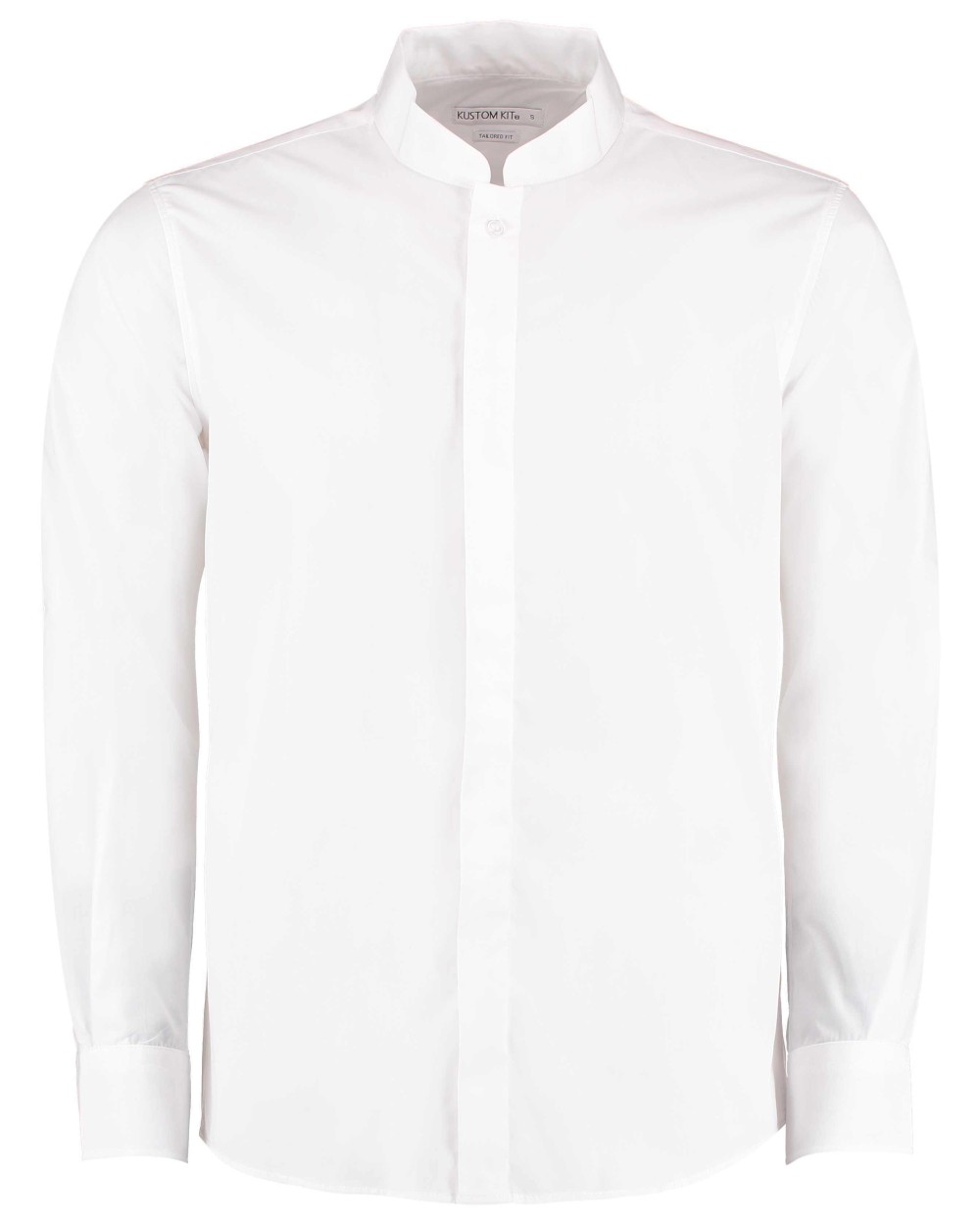 Hemden KUSTOM KIT Mandarin collar shirt long-sleeved (tailored fit) voor bedrukking &amp; borduring
