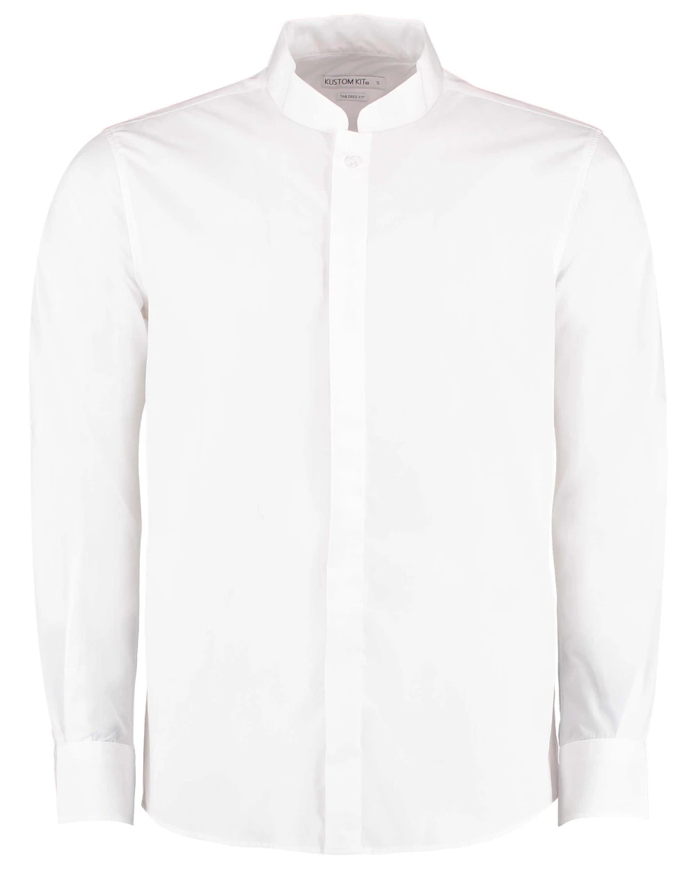 KUSTOM KIT Mandarin collar shirt long-sleeved (tailored fit) Hemden personalisierbar