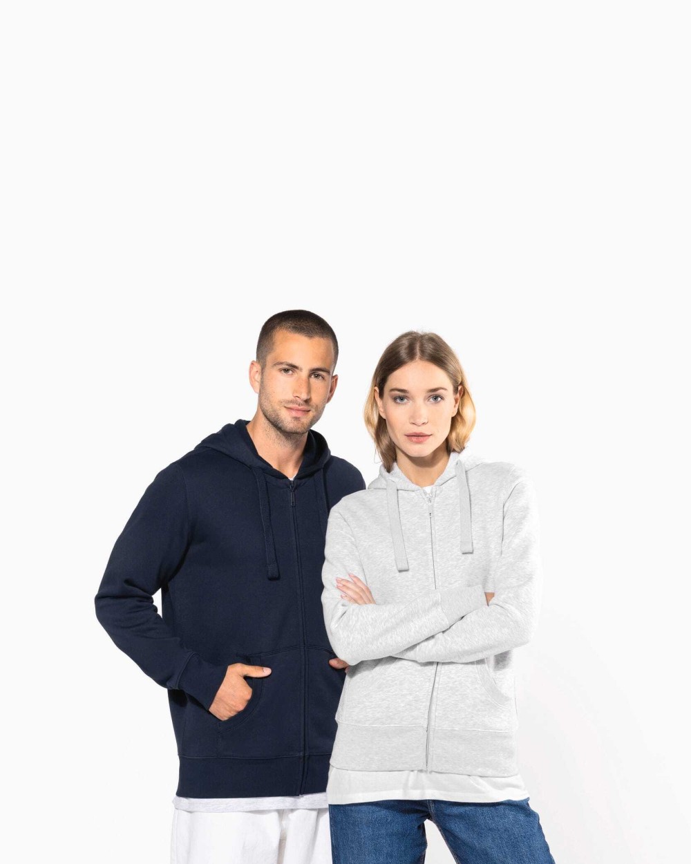 KARIBAN DAMEN KAPUZENSHIRT mit Reißververschluss Sweatshirts personalisierbar