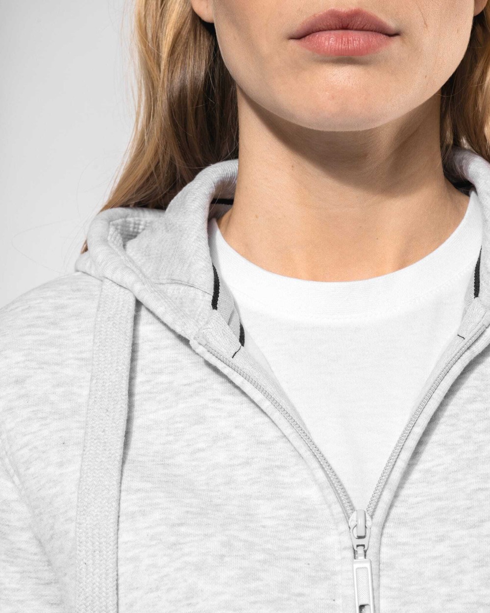 Sweaters & hoodies KARIBAN Damessweater met rits en capuchon voor bedrukking &amp; borduring