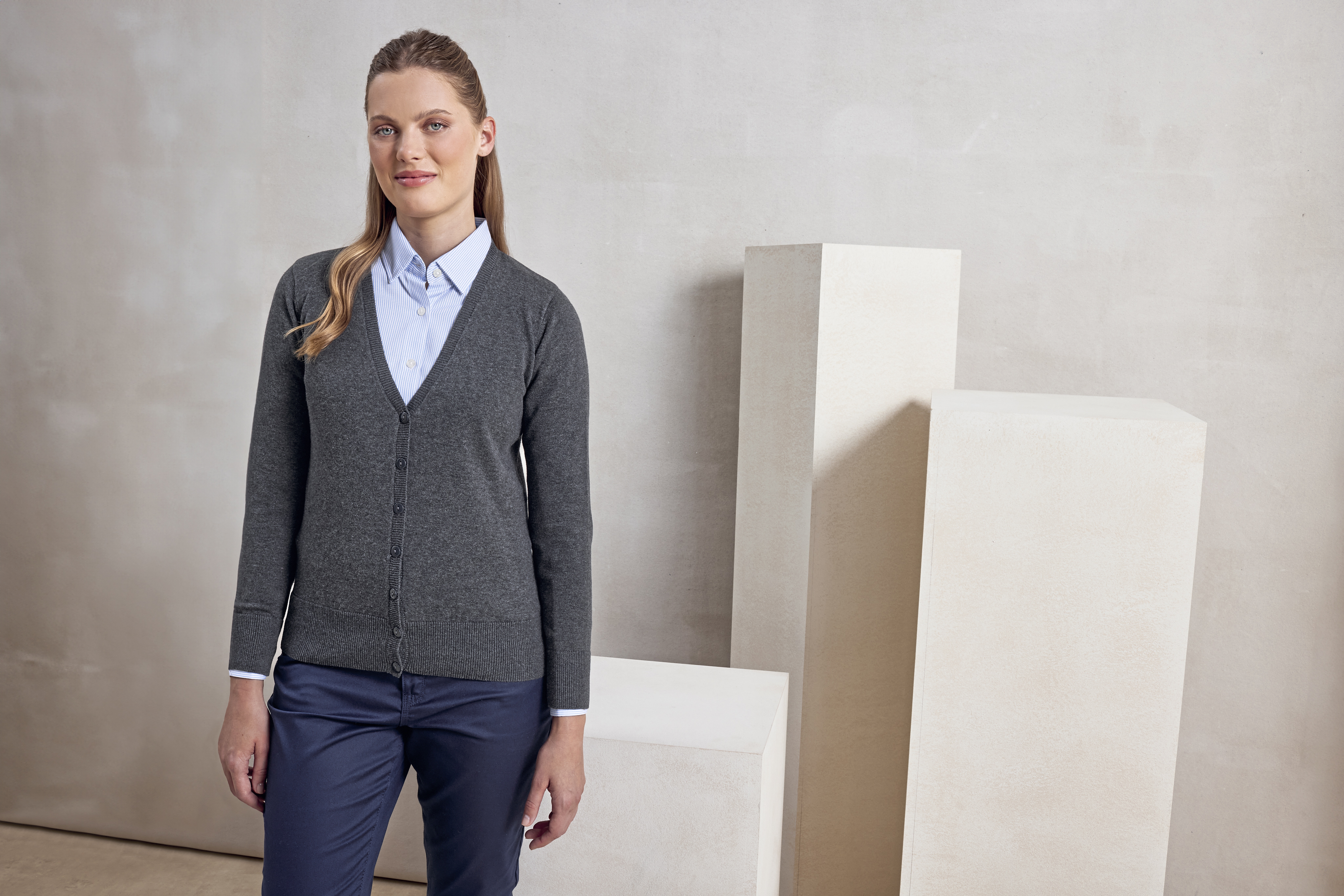 Pulls personnalisable PREMIER Ladies Button Through Knitted Cardigan