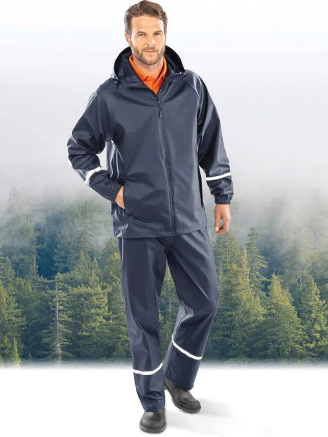 Vestes à personnaliser RESULT Veste imperméable Prism PU avec bandes réfléchissantes 