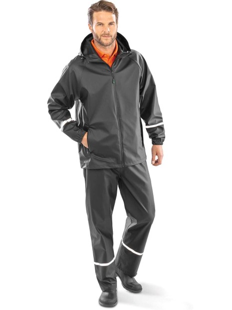 Vestes à personnaliser RESULT Veste imperméable Prism PU avec bandes réfléchissantes 
