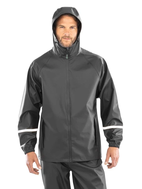 Vestes à personnaliser RESULT Veste imperméable Prism PU avec bandes réfléchissantes 