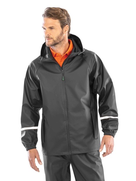 Vestes à personnaliser RESULT Veste imperméable Prism PU avec bandes réfléchissantes 