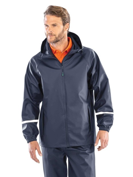 Vestes à personnaliser RESULT Veste imperméable Prism PU avec bandes réfléchissantes 