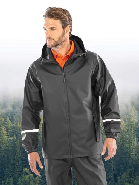 Vestes à personnaliser RESULT Veste imperméable Prism PU avec bandes réfléchissantes 