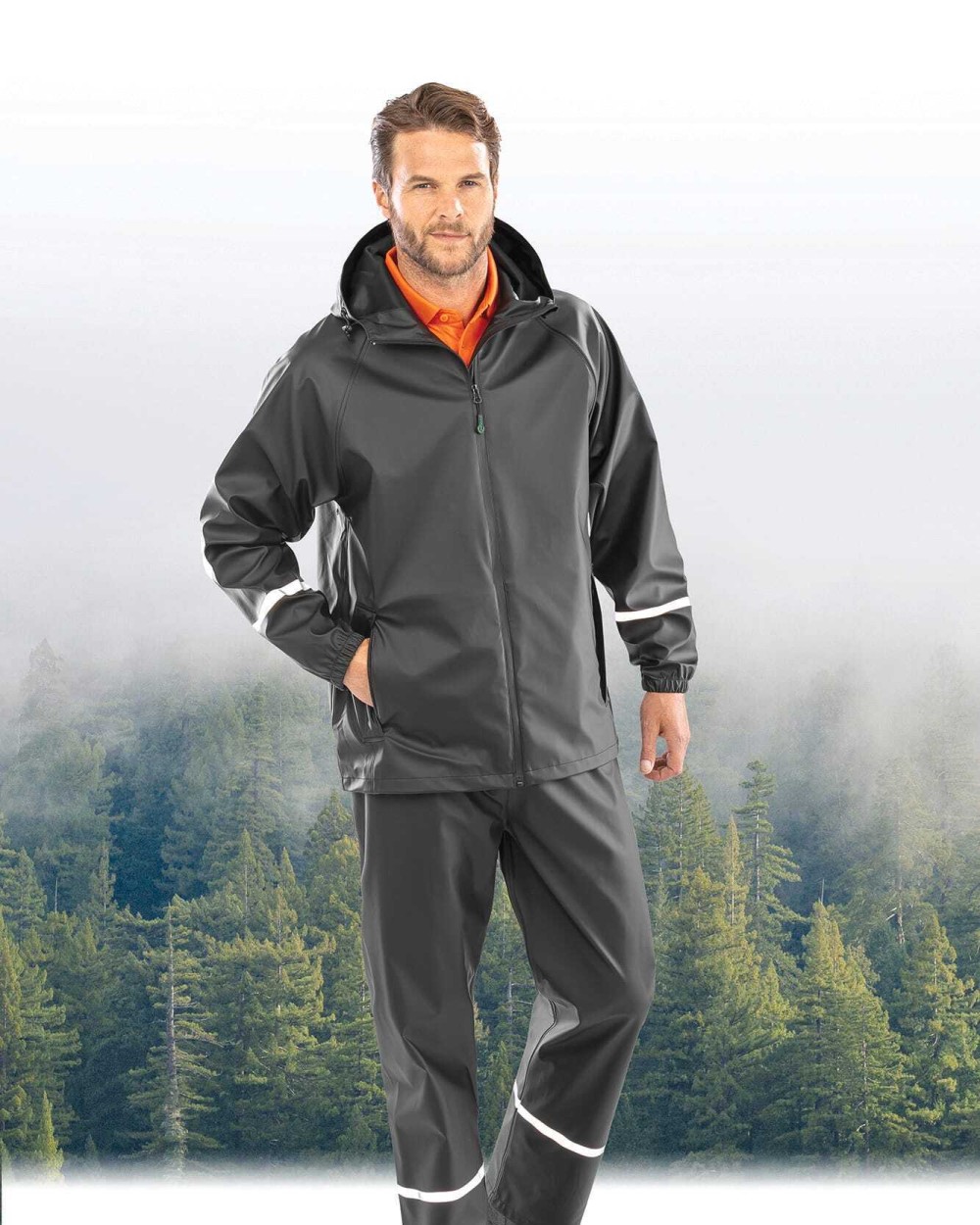 RESULT Wasserdichte Prism PU-Jacke mit reflektierenden Streifen Jacken personalisierbar