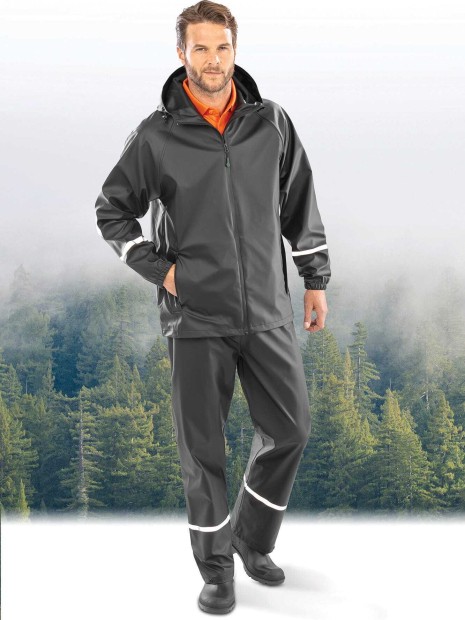 Vestes à personnaliser RESULT Veste imperméable Prism PU avec bandes réfléchissantes 