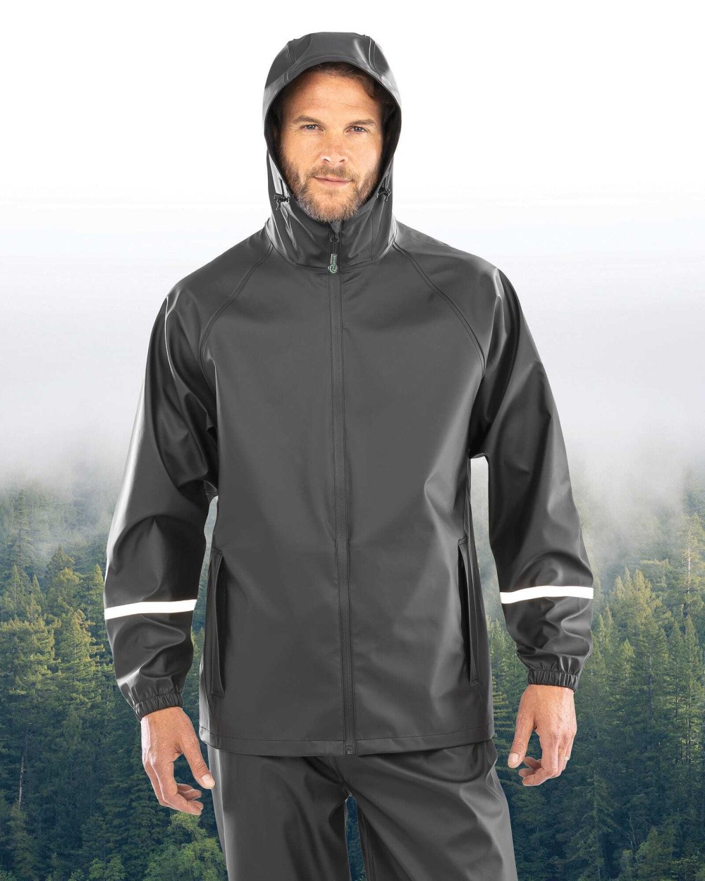 RESULT Wasserdichte Prism PU-Jacke mit reflektierenden Streifen Jacken personalisierbar
