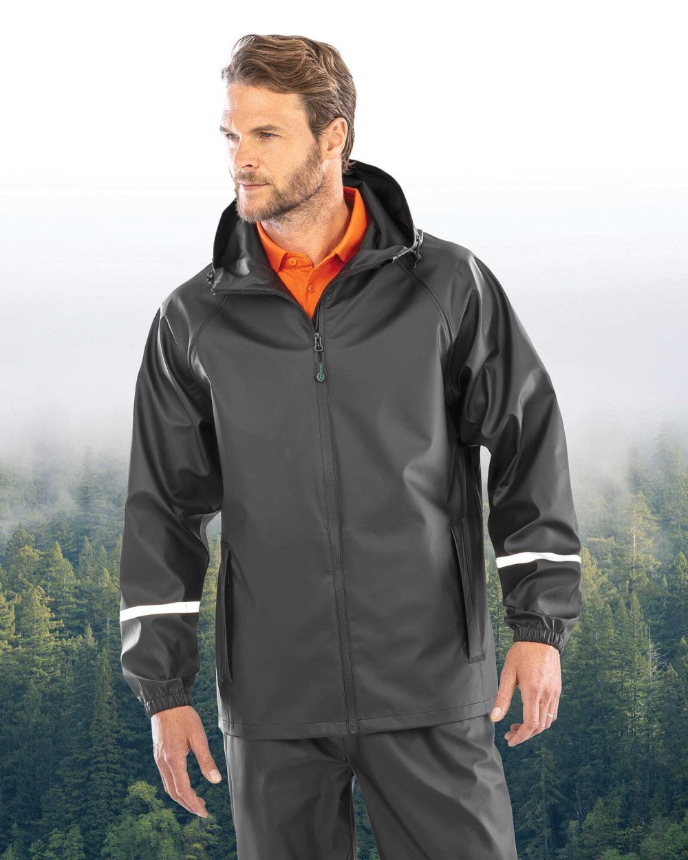 RESULT Wasserdichte Prism PU-Jacke mit reflektierenden Streifen Jacken personalisierbar